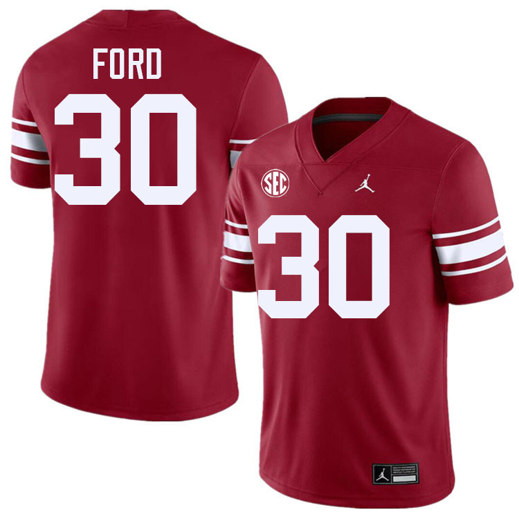 Oklahoma Sooners #30 Trace Ford College Football Jerseys,Uniforms-Throwback